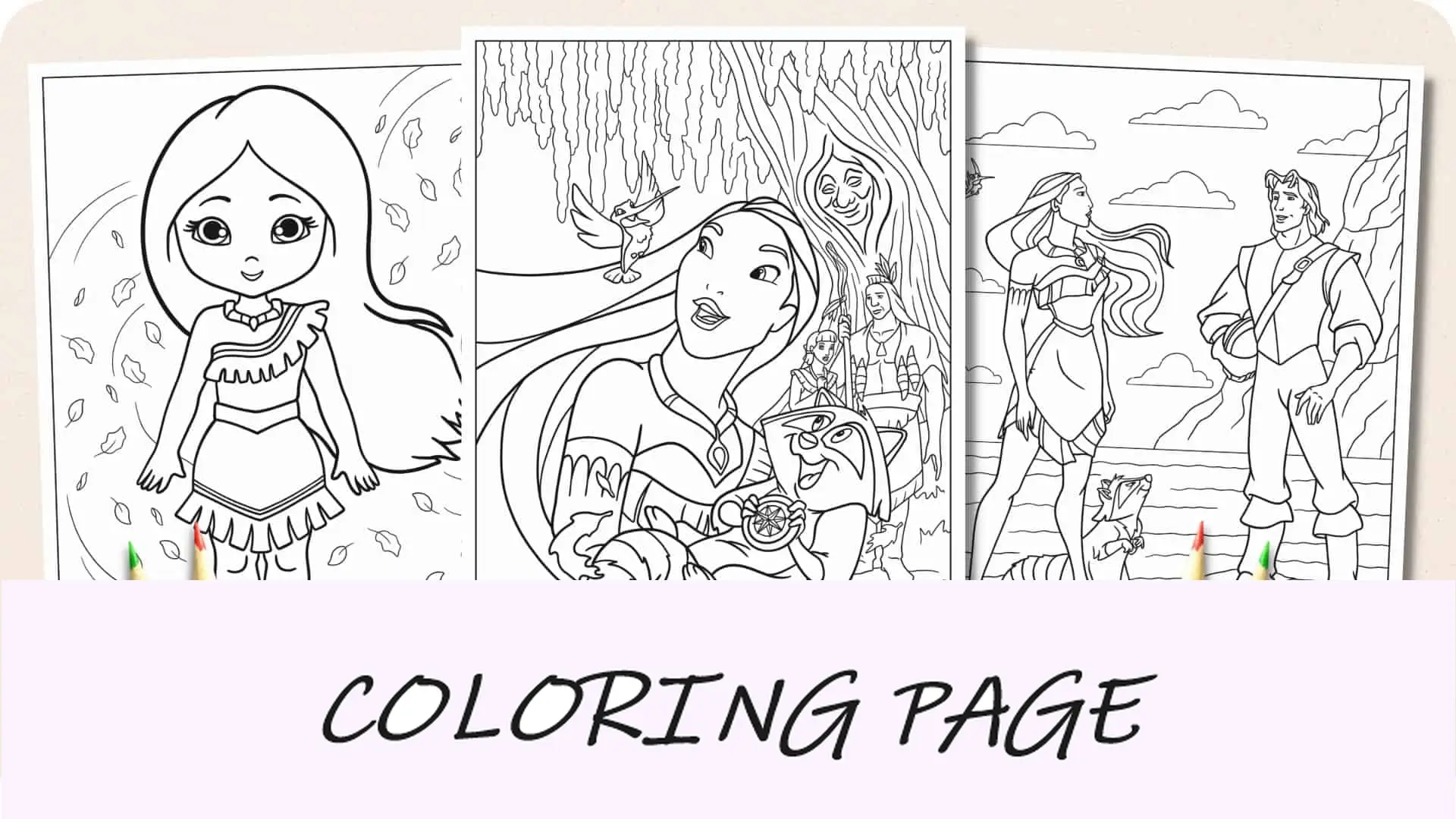 Desenhos para colorir de Pocahontas