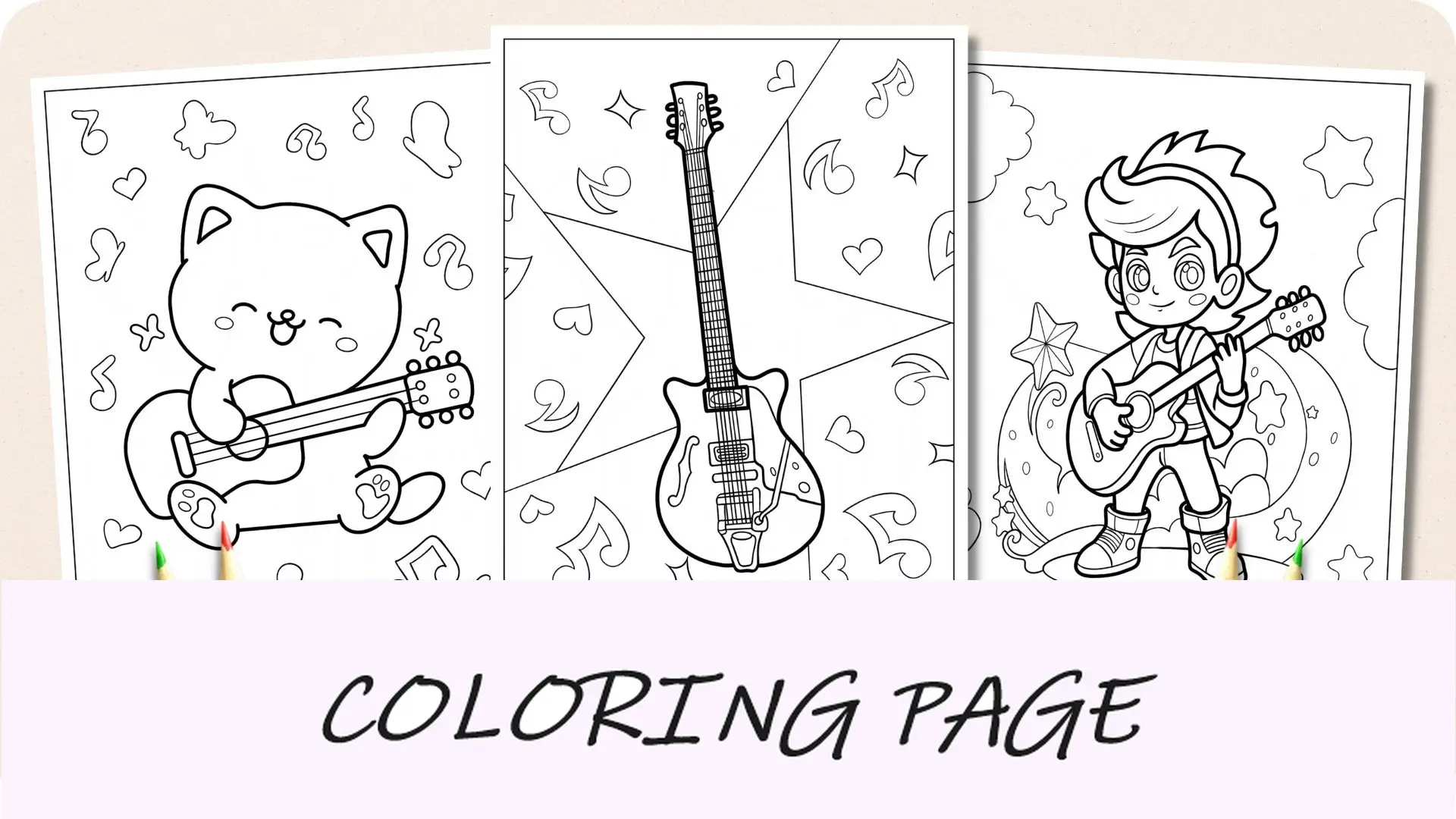 Disegni da colorare di chitarra