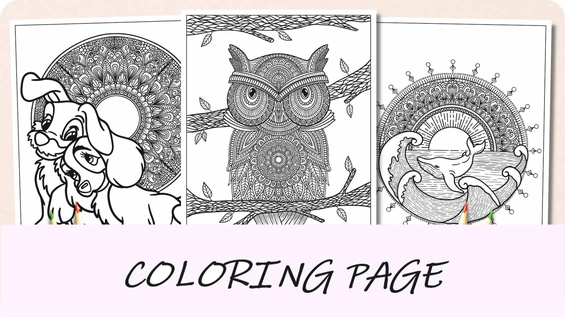 Disegni da colorare di mandala di animali