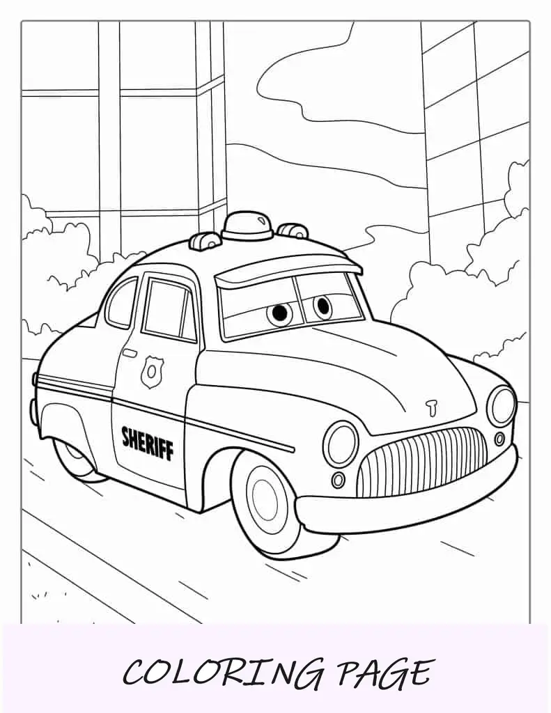 Personaggio dello sceriffo dal film Cars al colore