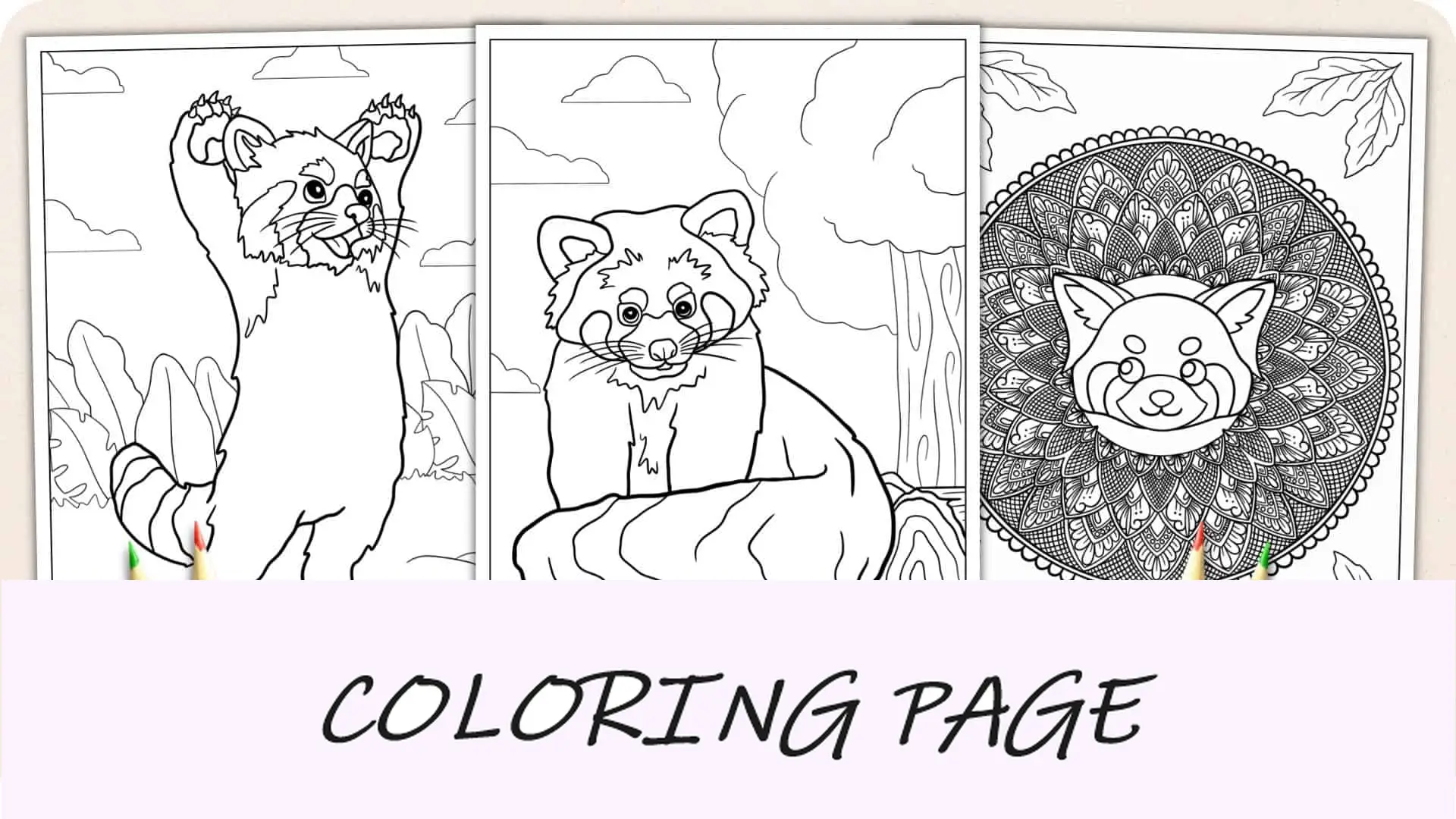 Disegni da colorare di panda rosso