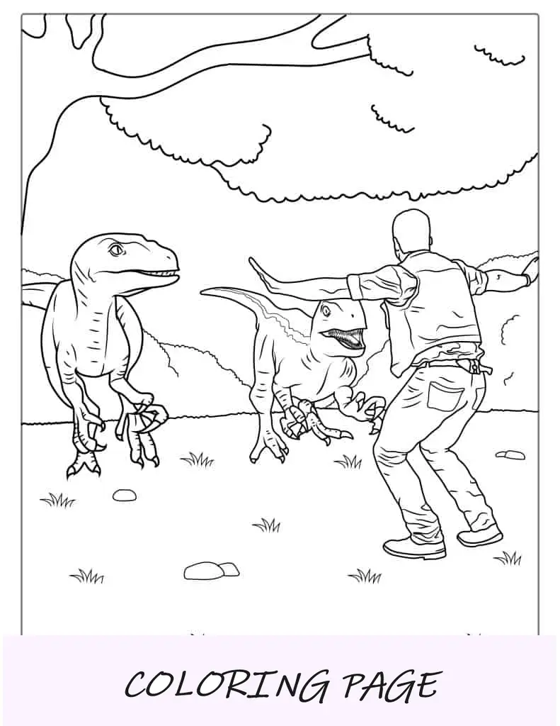 Malvorlage Velociraptor aus Jurassic World