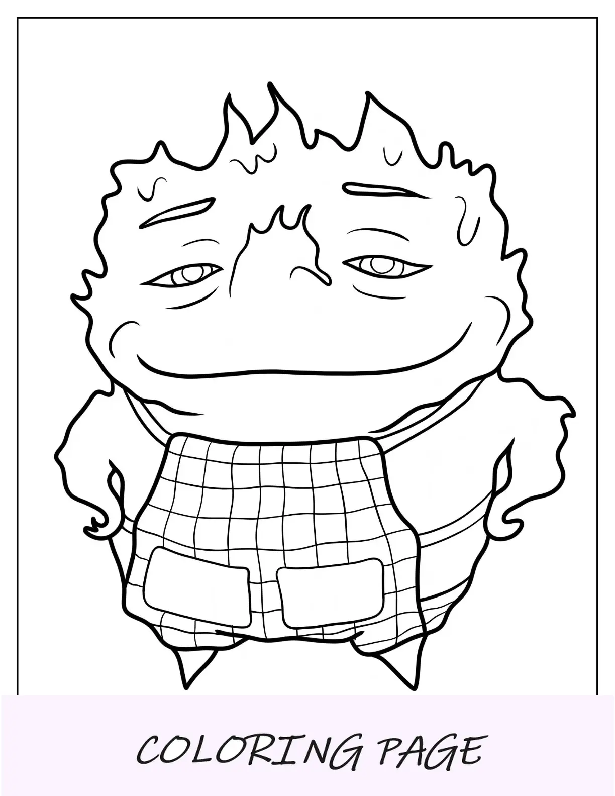 Página para colorear elemental de Bernie Lumen en delantal