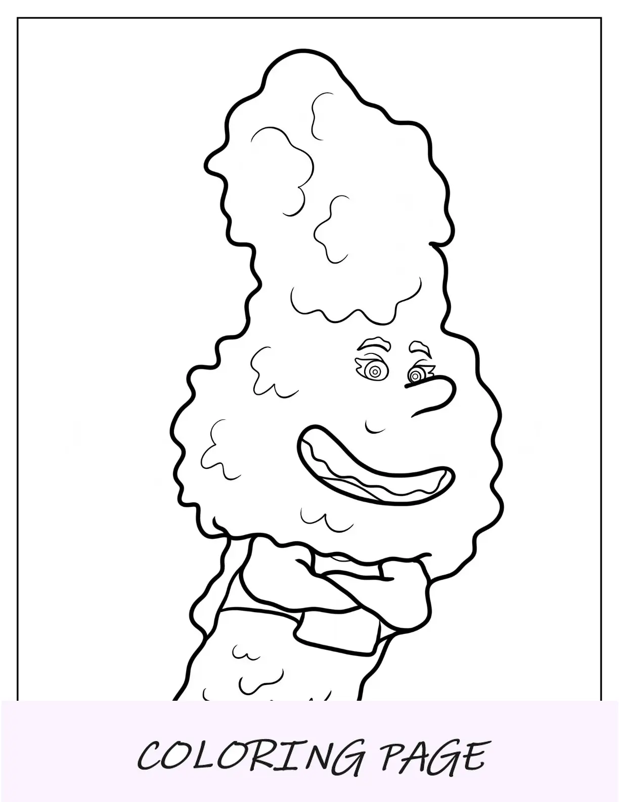 Página para colorear elemental de Kawaii Gale Cumulus flotando para niños en edad preescolar