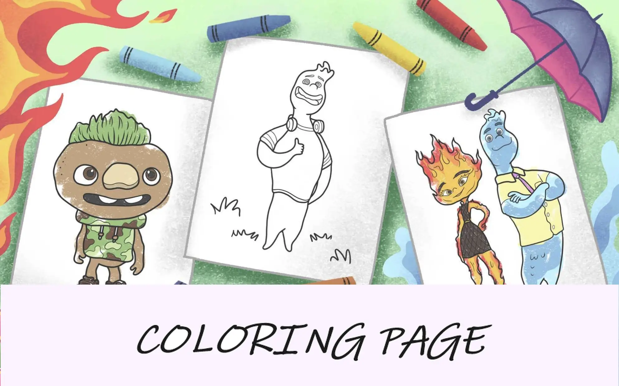 Desenhos para colorir elementares