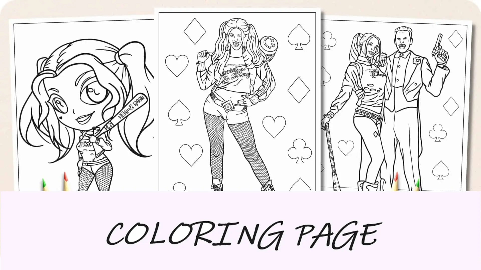 Desenhos para colorir da Harley Quinn