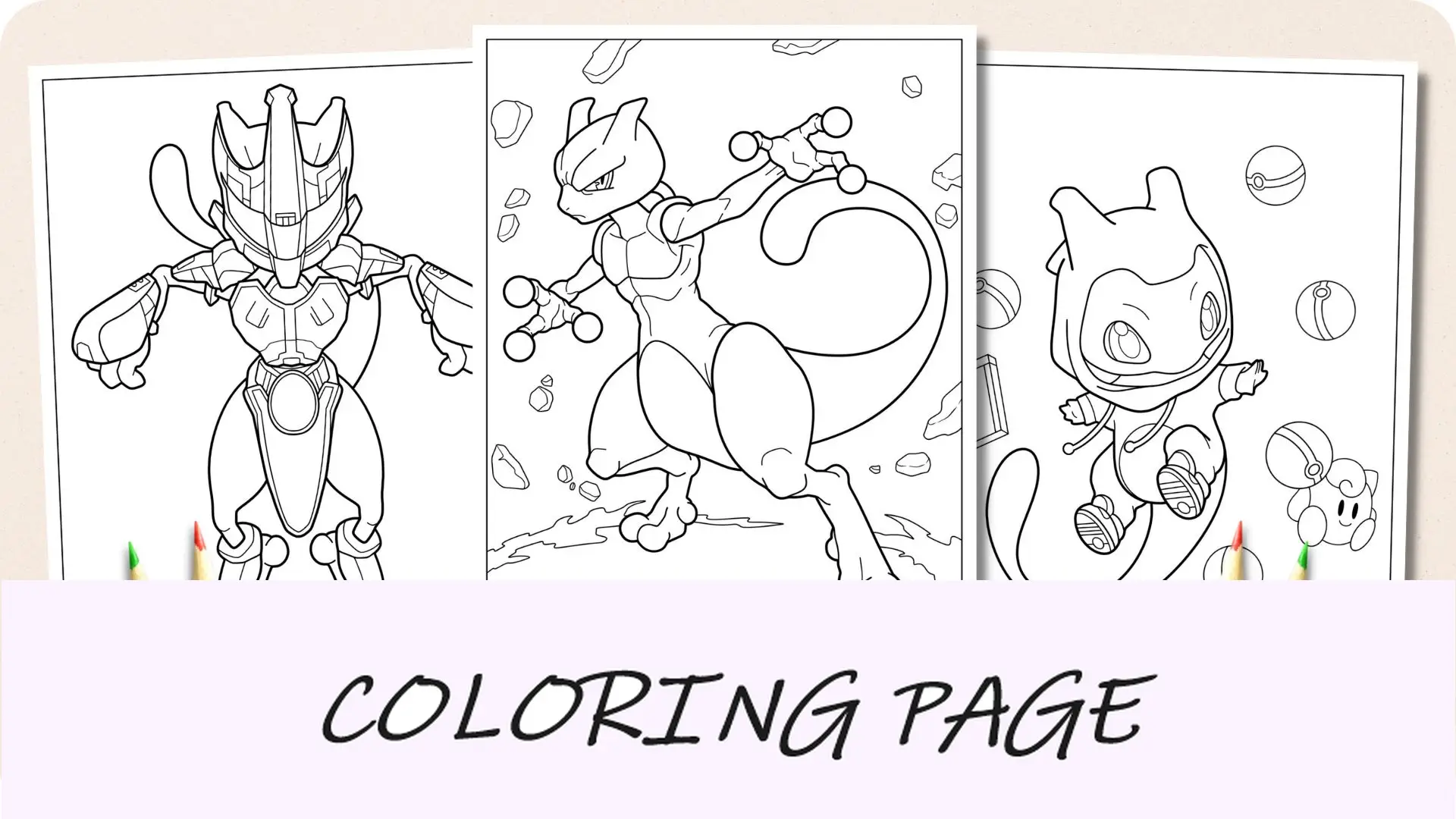 Dibujos para colorear de Mewtwo
