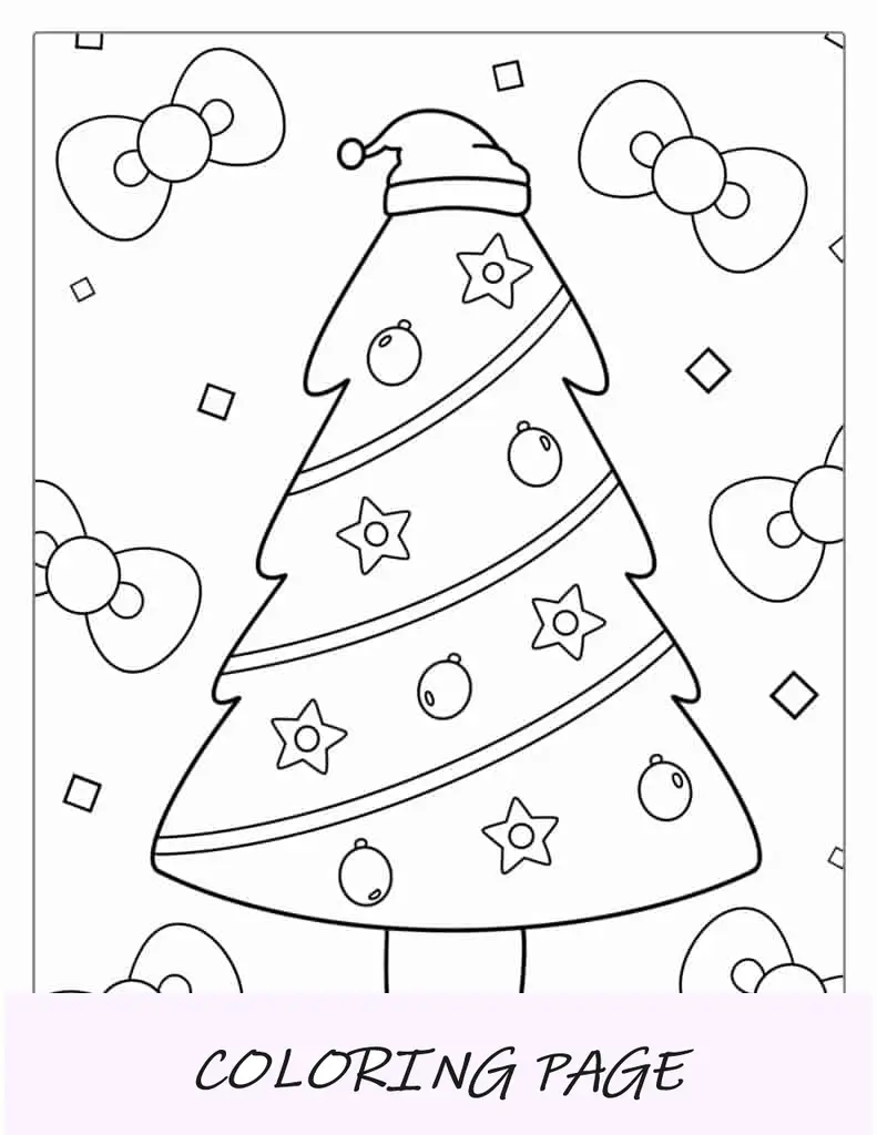 Esquema simple de un árbol de Navidad con adornos