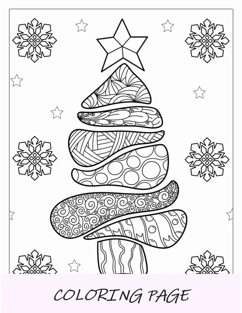 Zentangle de árbol de Navidad para colorear