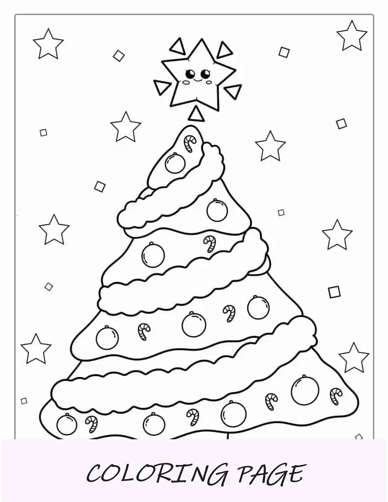 Árbol De Navidad Estilo Kawaii Con Decoraciones