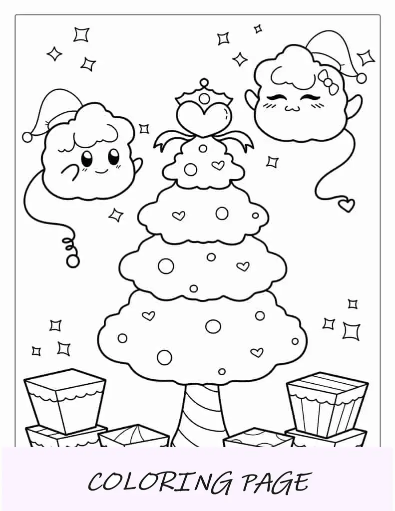Árbol de Navidad con temática Kawaii