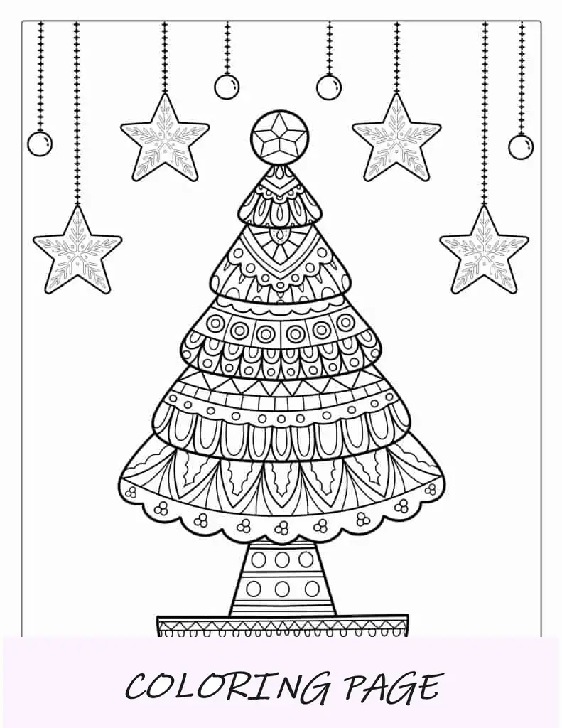 Mandala relajante del árbol de Navidad