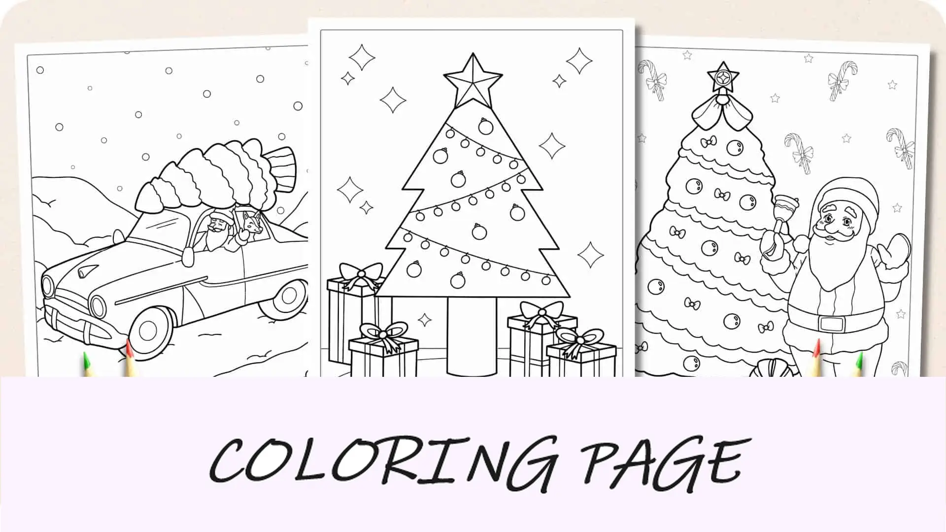 Dibujos para colorear de árboles de Navidad Imagen destacada