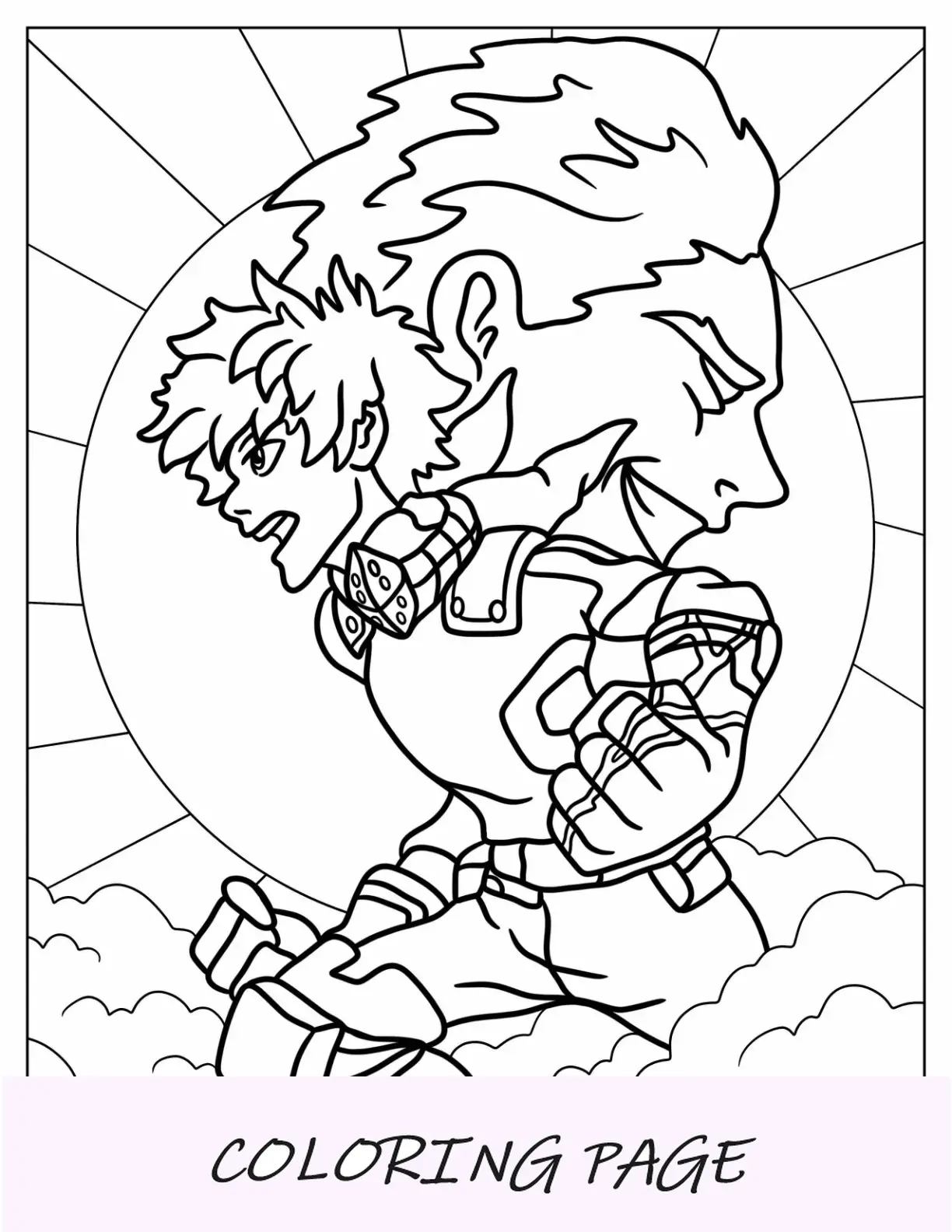 Pagina Para Colorear De Deku Simple Uno Para Todos