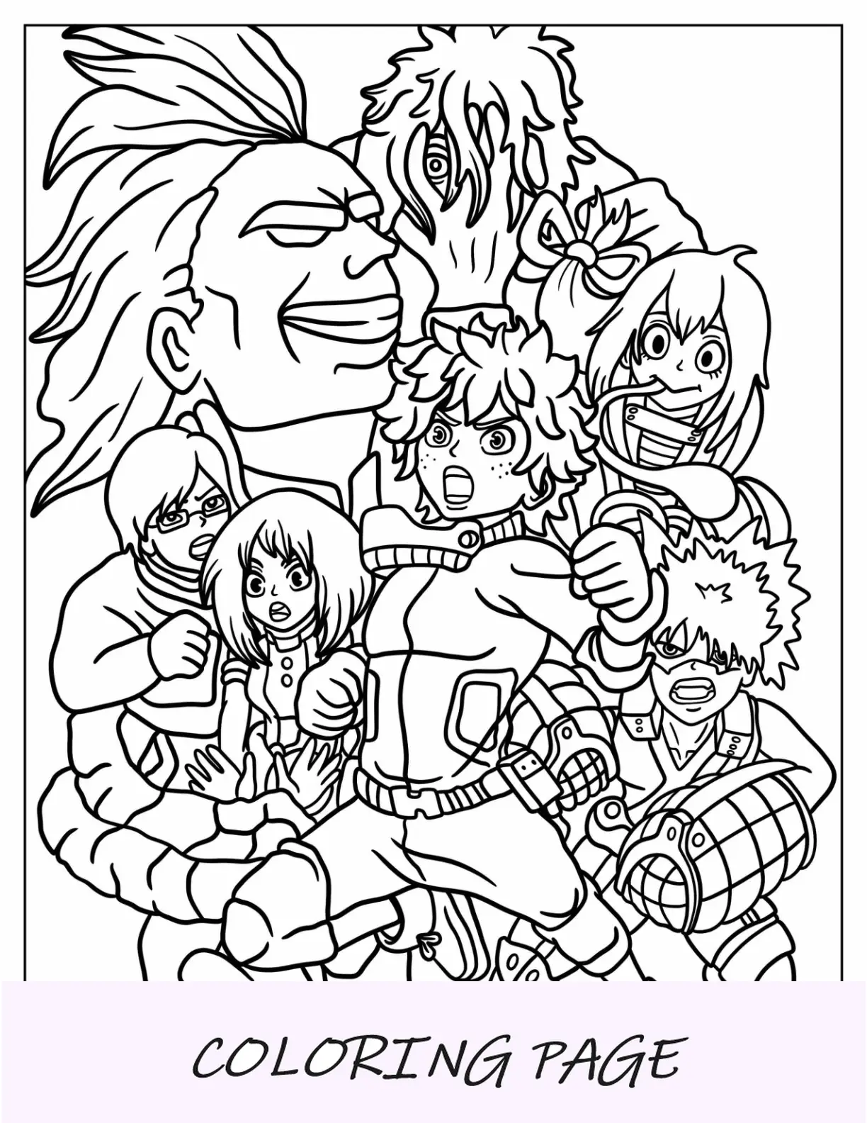 Página para colorear de My Hero Academia Deku Póster