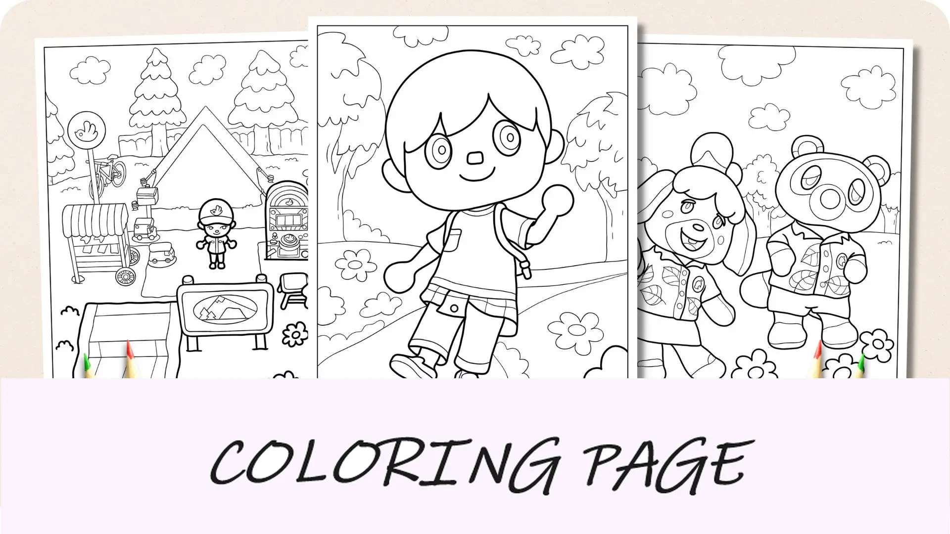 Desenhos para colorir de Animal Crossing
