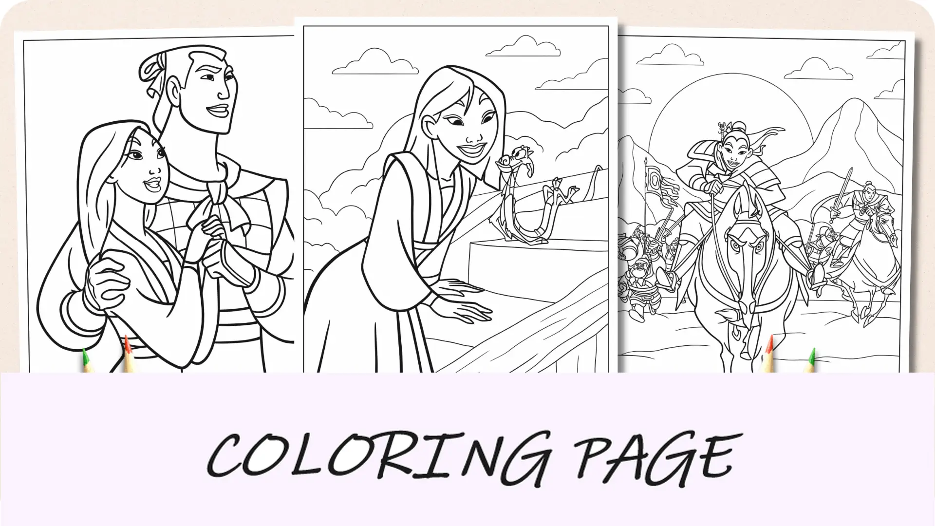 Dibujos para colorear de Mulán