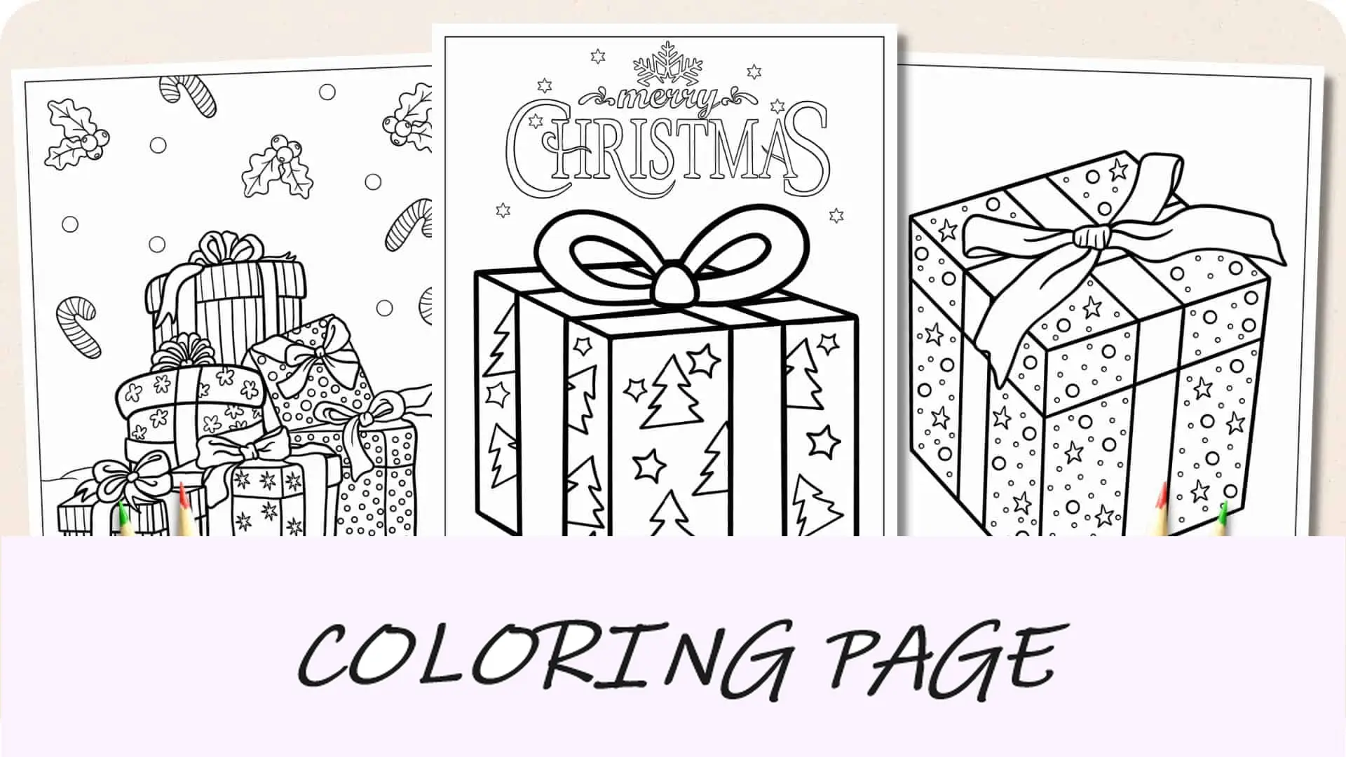 Dibujos para colorear de regalos de Navidad
