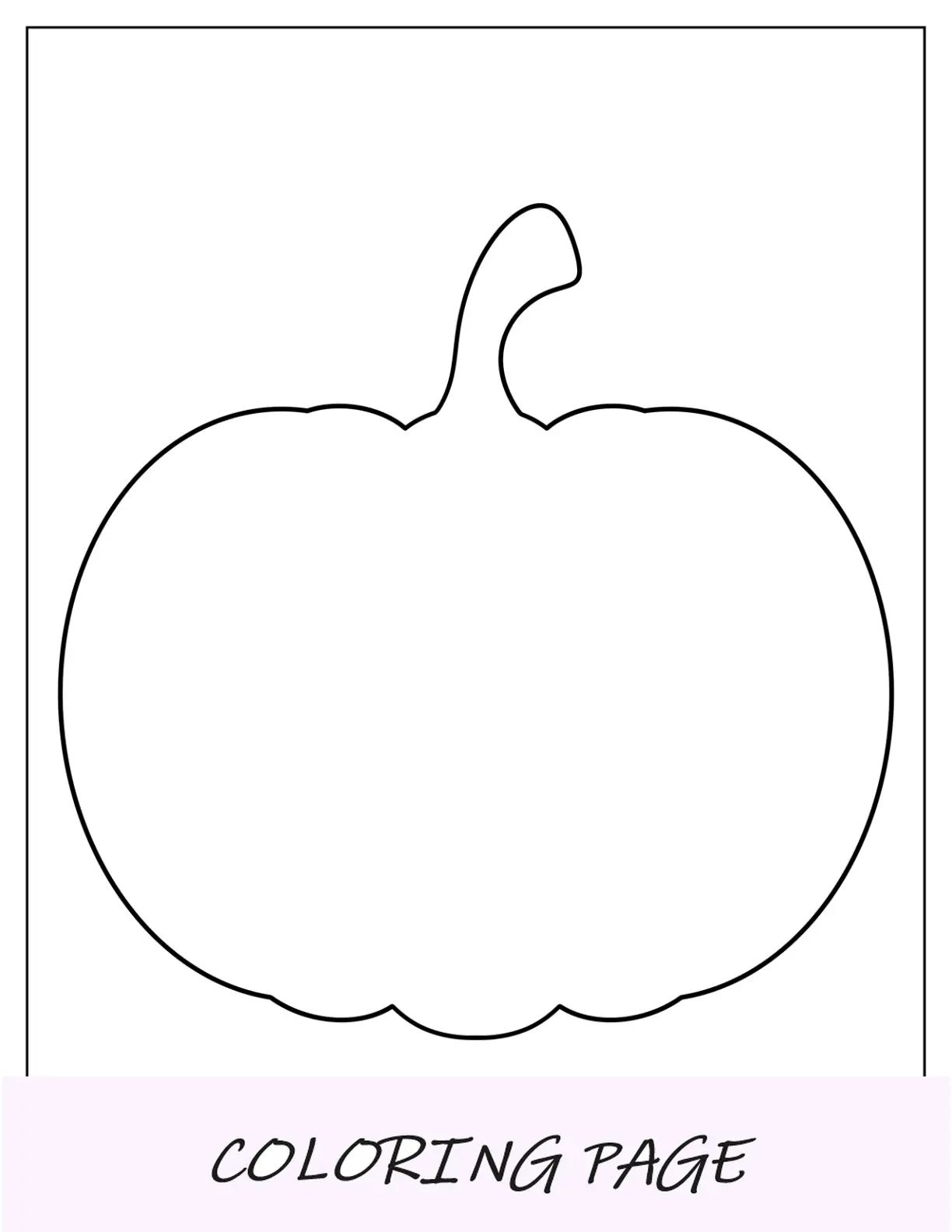 Plantilla sencilla de calabaza de página completa para niños en edad preescolar