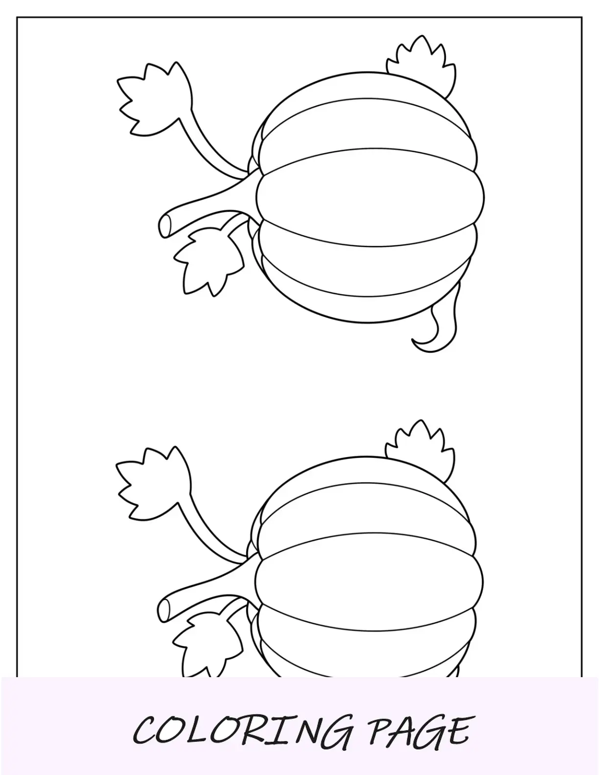 Plantilla de calabaza con hojas de dos media página