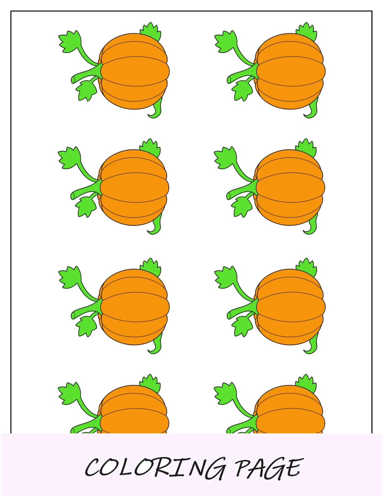 Plantilla de calabaza de hoja pequeña de colores