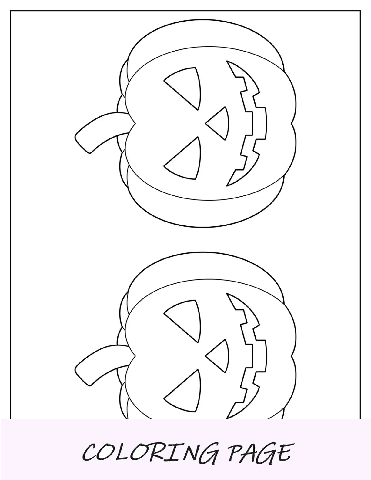 Plantilla de calabaza Jack O Lantern de dos media página
