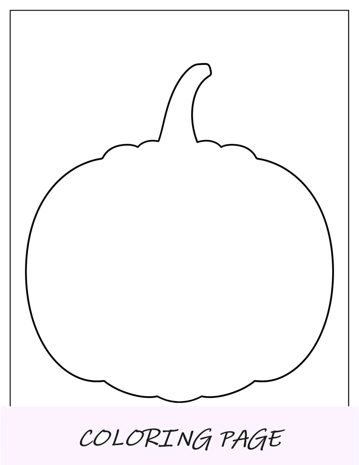 Plantilla básica de calabaza de página completa para niños