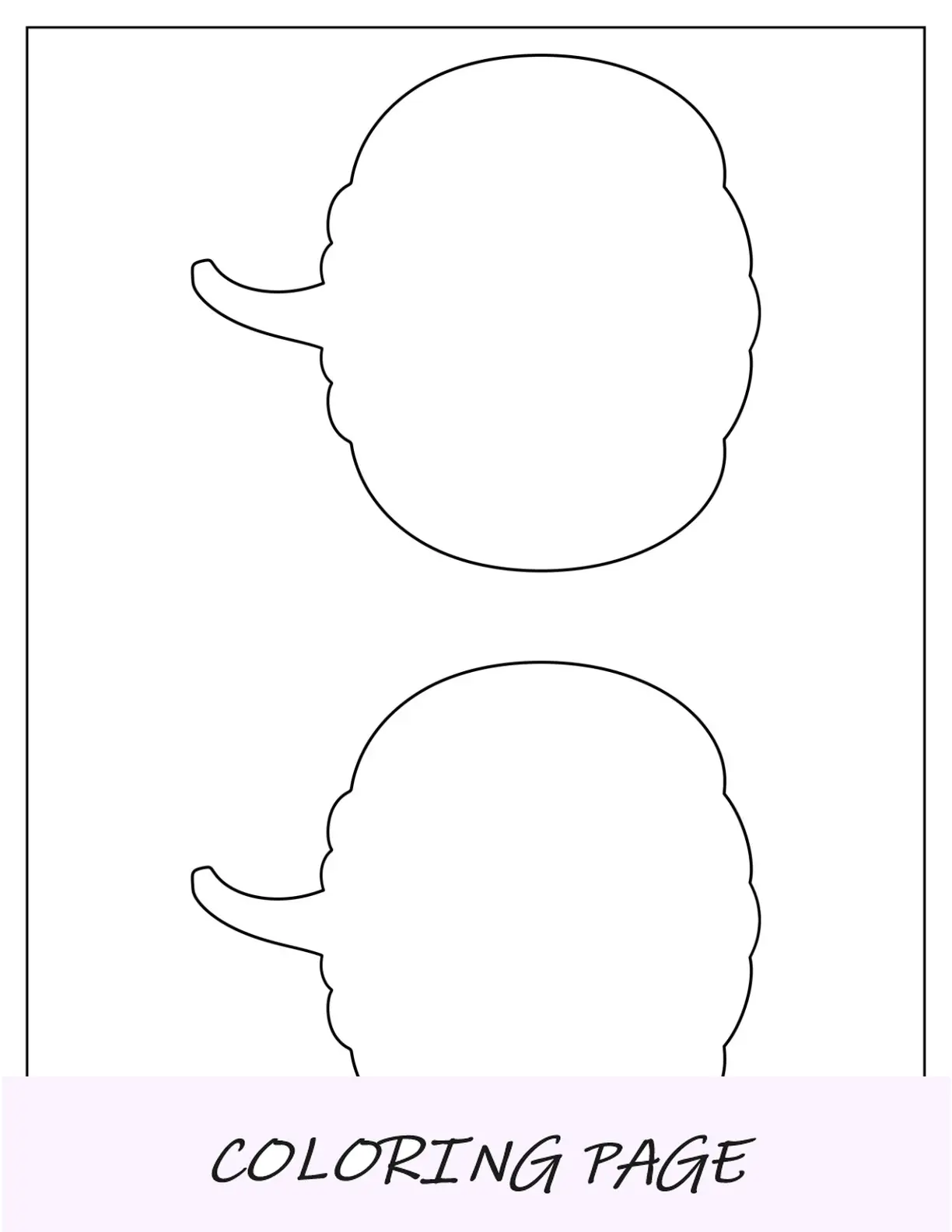 Plantilla básica de calabaza de dos media página para niños