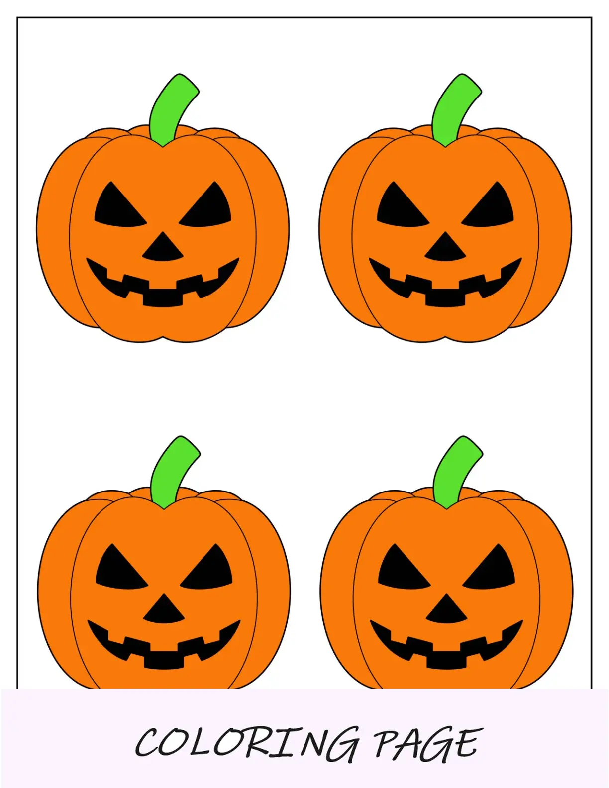 Plantilla de calabaza Jack O Lantern de color mediano