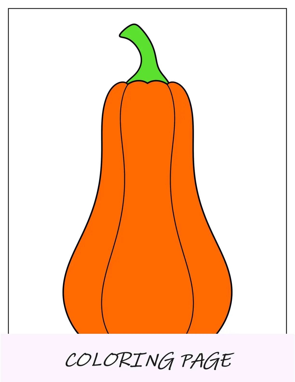 Plantilla de calabaza coloreada de página completa