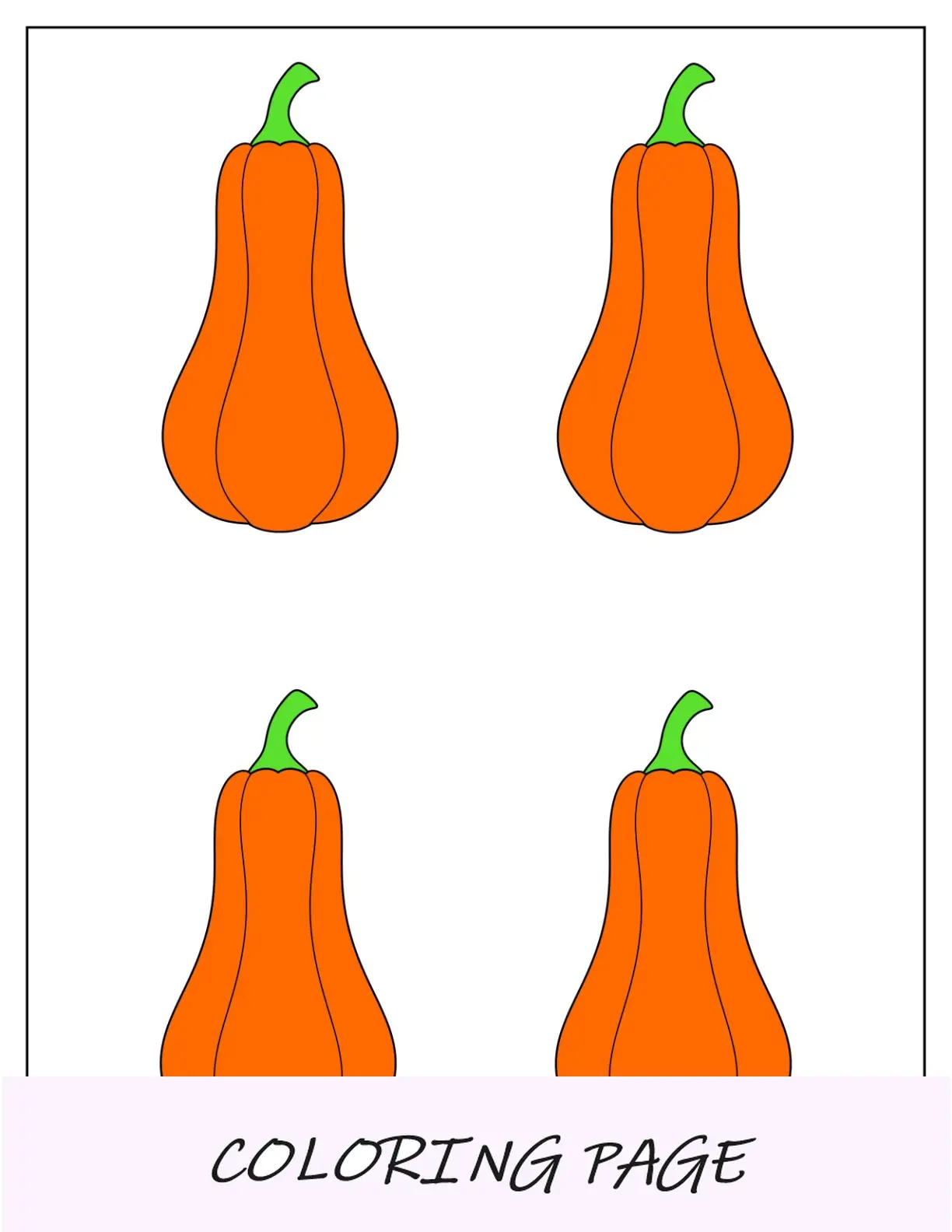Plantilla de calabaza tipo butternut de color mediano