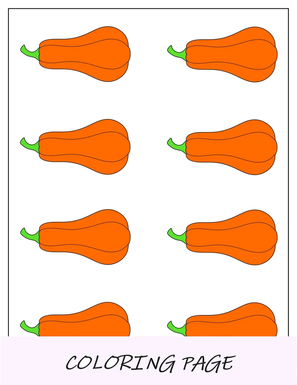 Plantilla de calabaza pequeña de colores
