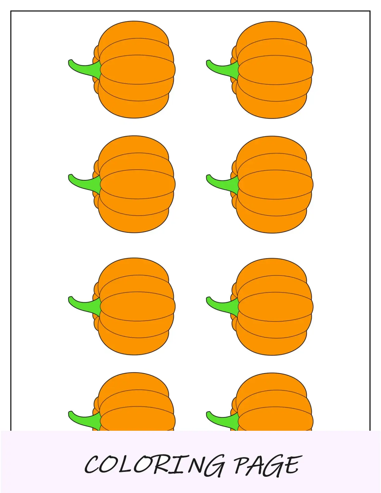Plantilla de Calabaza Tradicional de Colores Pequeños