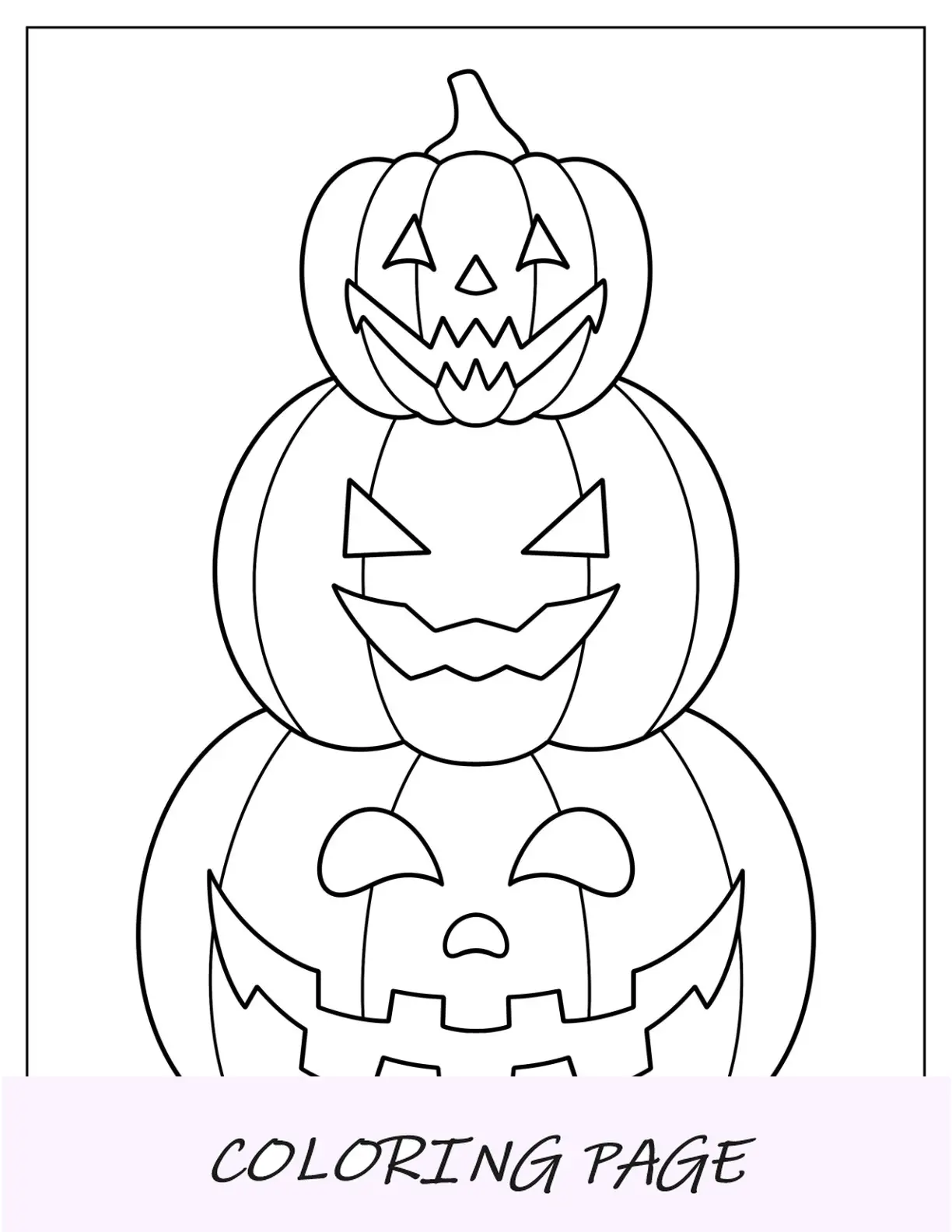 Plantilla de calabaza de la torre Jack O Lantern de página completa