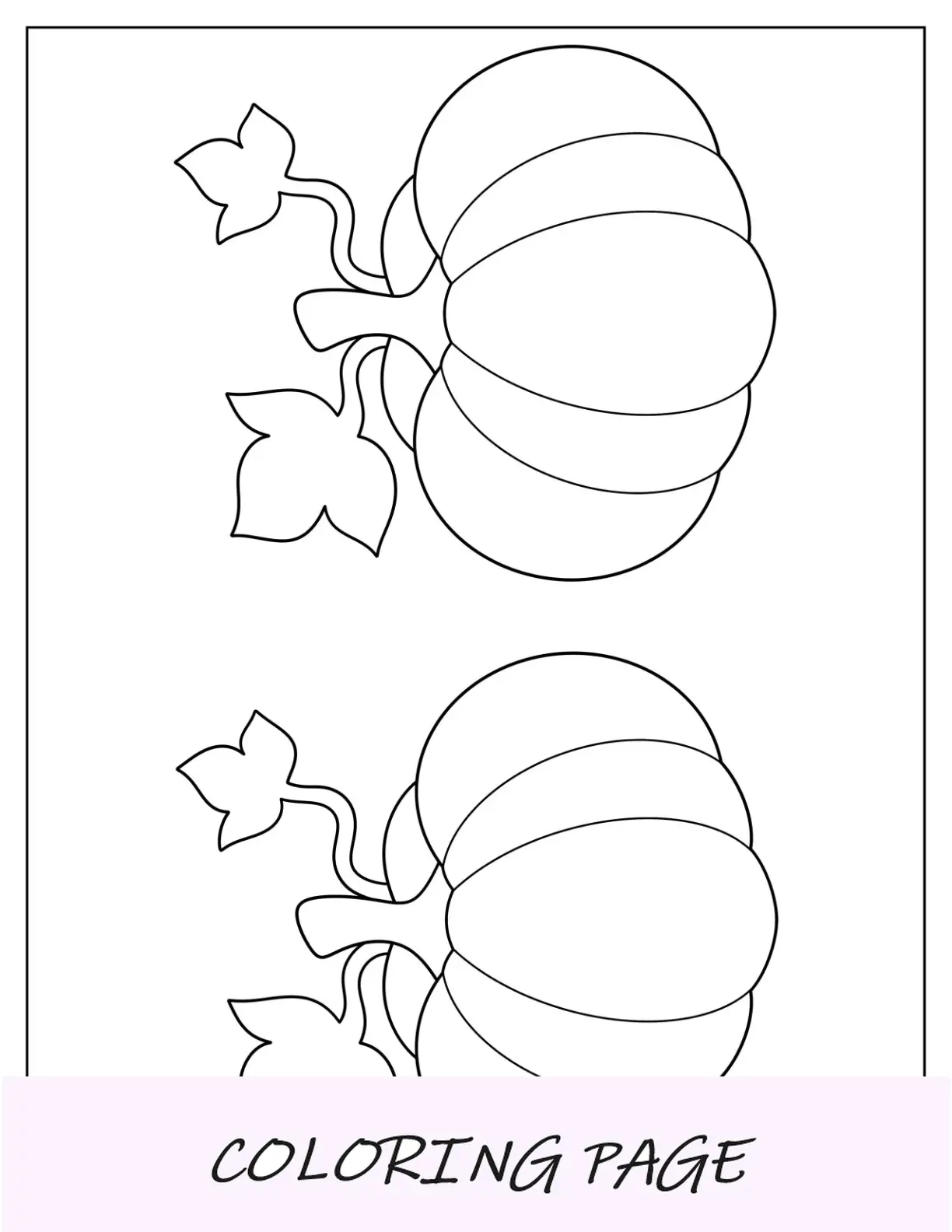 Plantilla de calabaza de otoño de dos medias páginas