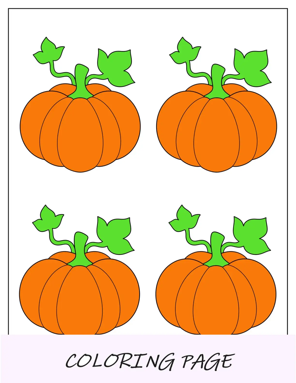 Plantilla de calabaza de otoño de color medio