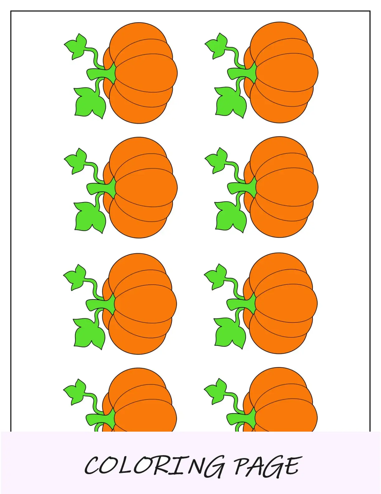 Plantilla de calabaza otoñal de colores pequeños