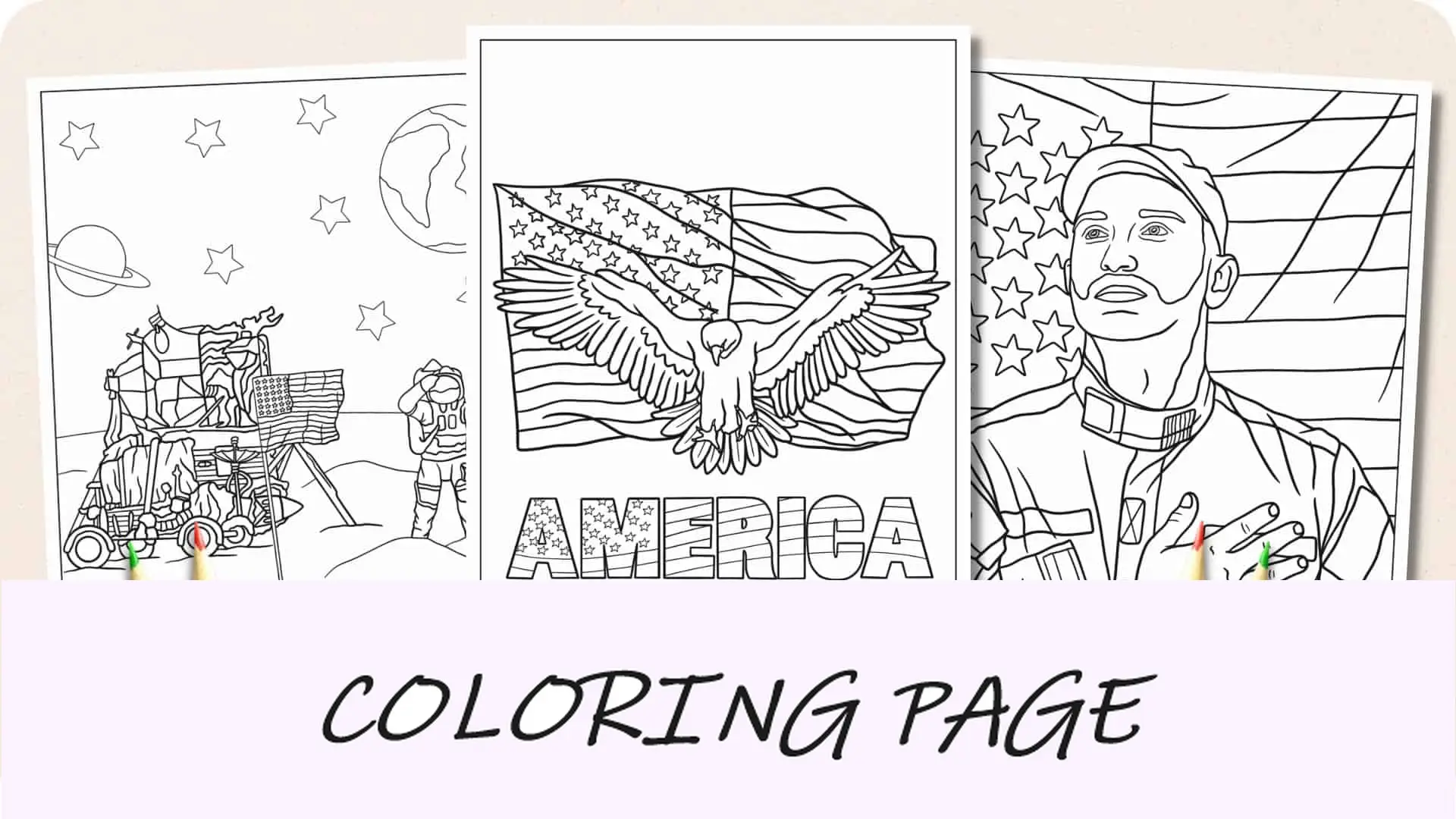 Desenhos para colorir da bandeira americana
