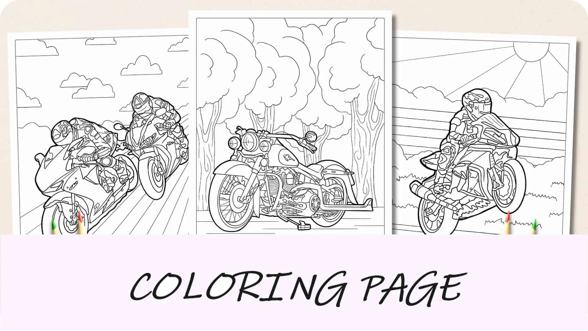 Desenhos para colorir de motocicleta