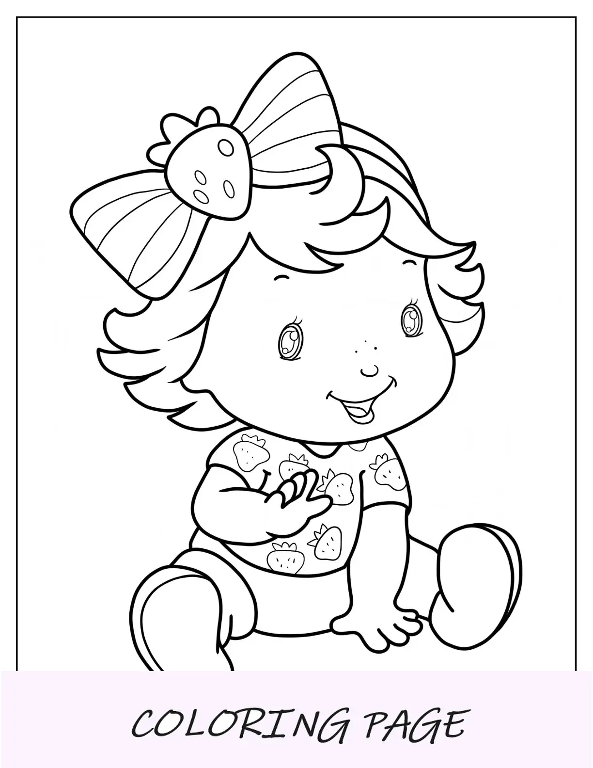 Página para colorear de Tarta de Fresa de Bebé Tarta de Fresa para niños