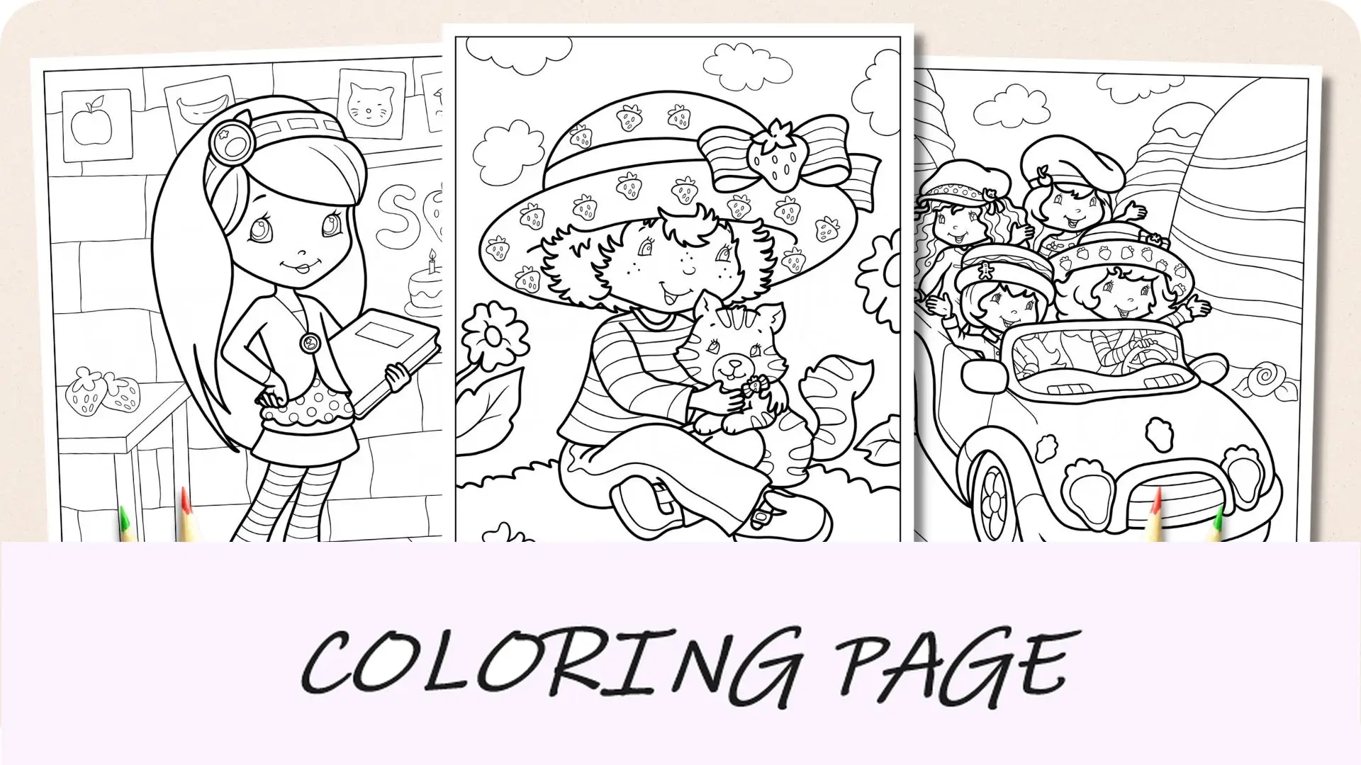 Dibujos para colorear de Tarta de Fresa Imagen destacada