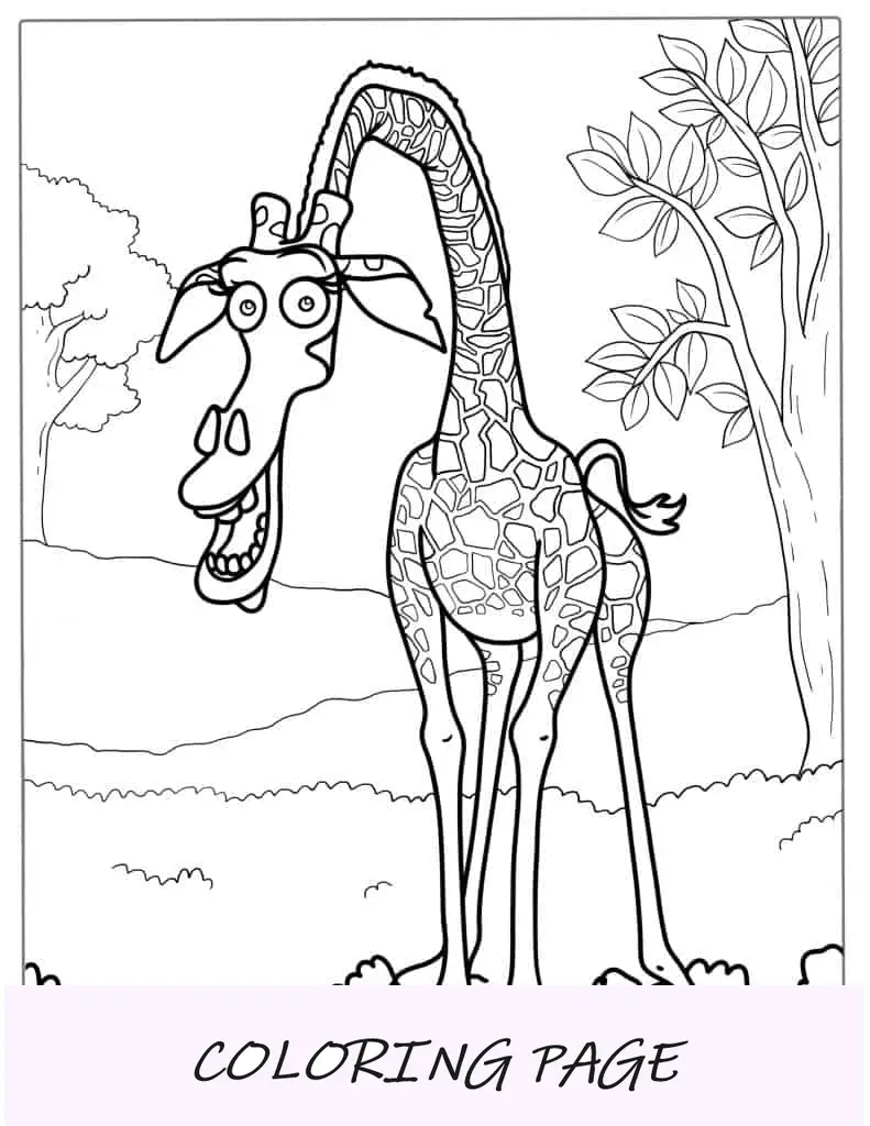 Melman Jirafa De Madagascar Para Colorear