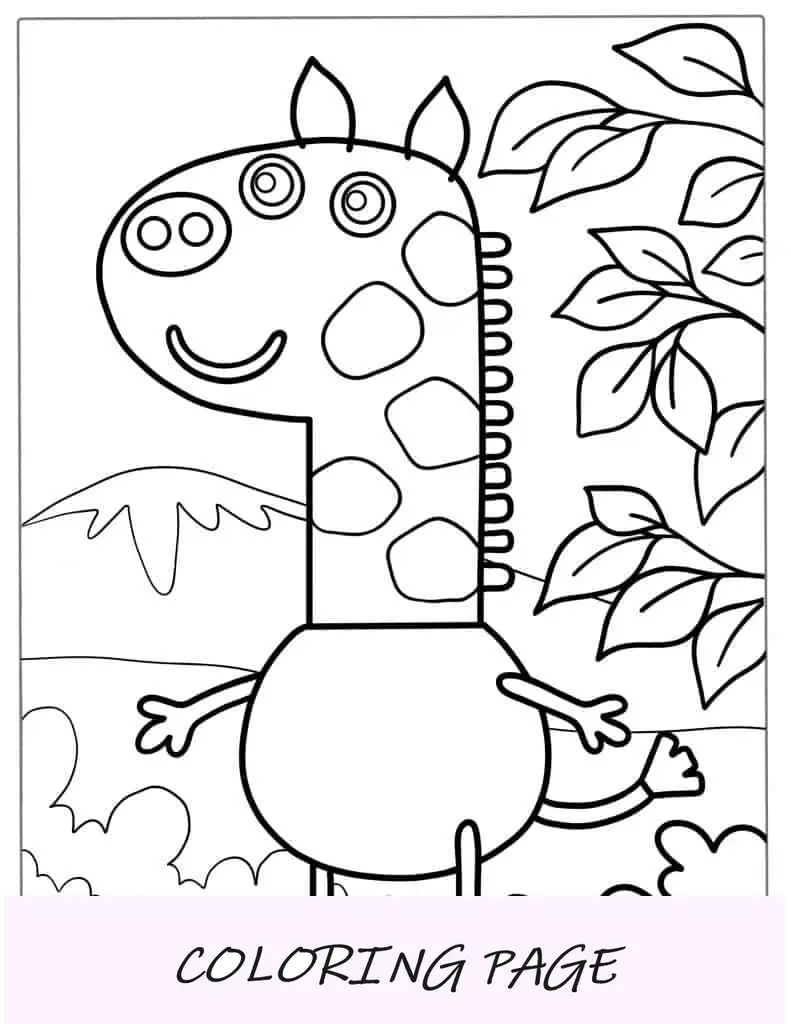 Gerald Jirafa De Peppa Pig Para Colorear