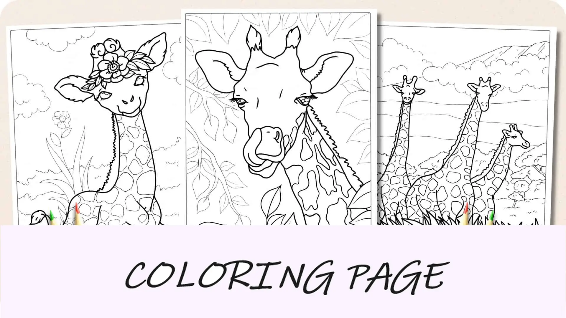 Dibujos para colorear de jirafa Imagen destacada
