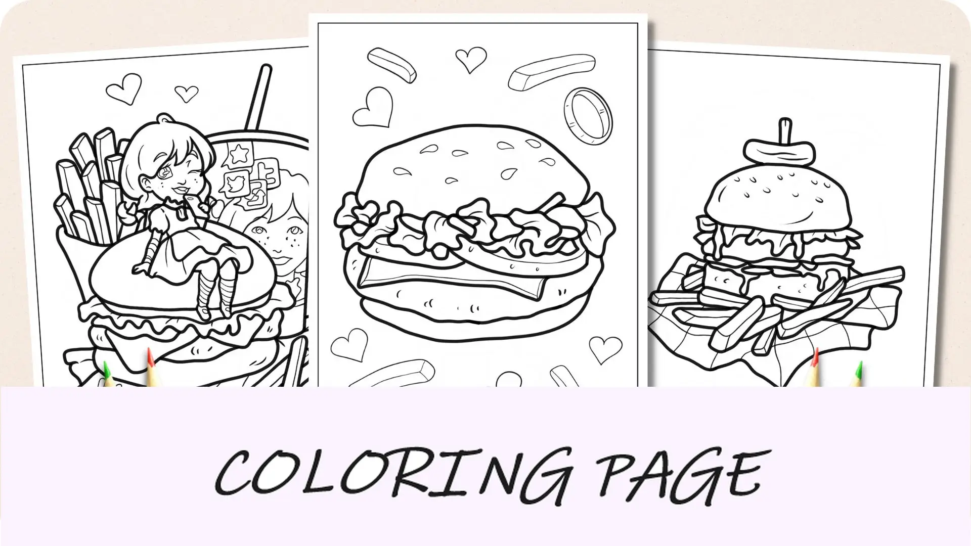 Dibujos para colorear de hamburguesas