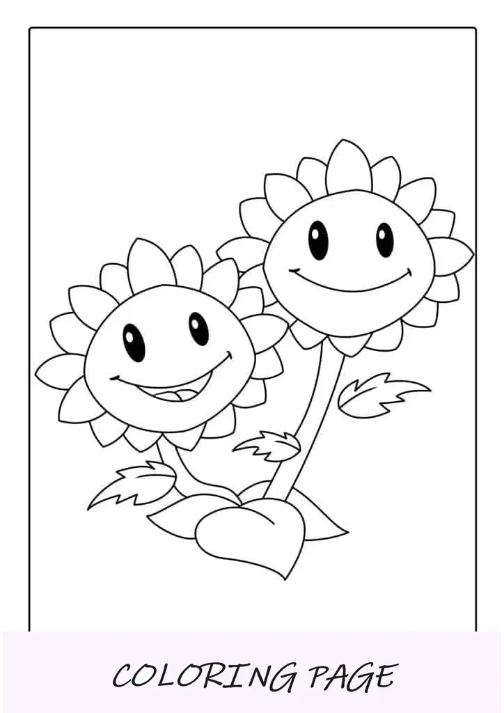 Dibujos Para Colorear De Plantas Vs Zombies Girasol