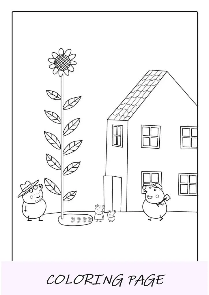 Peppa Pig Girasol Para Colorear