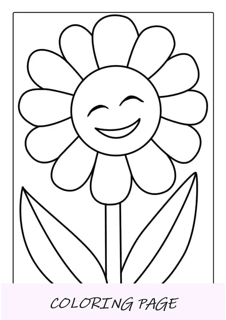 Girasol infantil sencillo para colorear