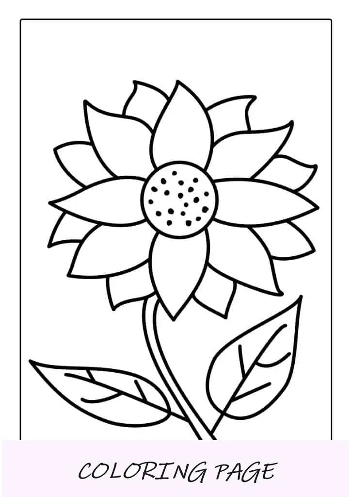 Girasol simple para colorear