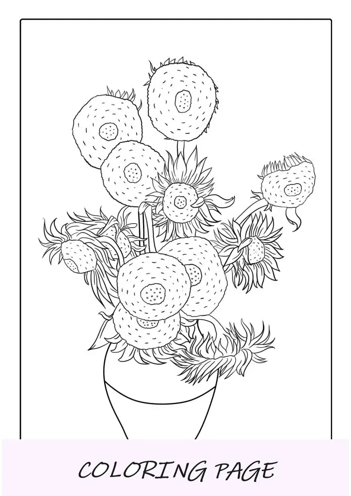 Vincent Van Gogh Girasoles Para Colorear